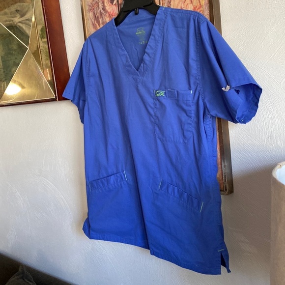IGUANA MED SCRUB TOP STRETCH BLUE SCRUBS TOP S IGUANAMED SCRUBS 🦎 - Picture 15 of 15